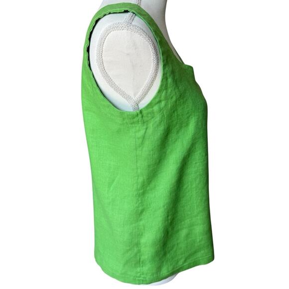 80s AMERICAN VINTAGE 100% Linen Top Women's Size 6 Breathable Natural Fiber - Picture 3 of 8